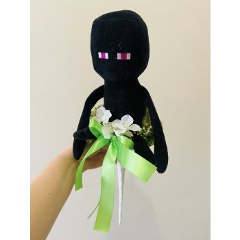    MineCraft ballagási csokor – zöld díszítéssel, plüss figurával