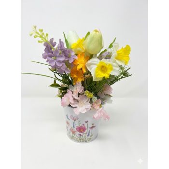 virágkompozíció kaspóban – választható felirattal 