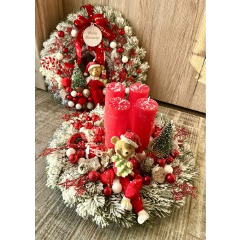 ADVENTI 4 GYERTYÁS ASZTALDÍSZ és AJTÓDÍSZEK